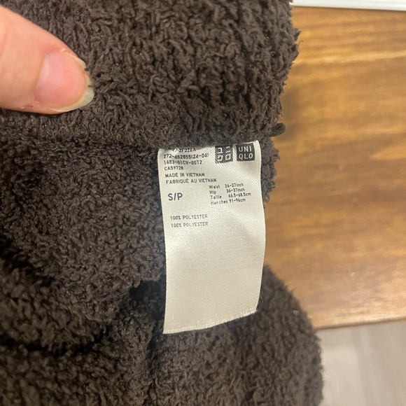 Uniqlo Brown Sherpa Fleece Jogger Sweatpants Small Loungewear Cozy Soft Winter - Picture 5 of 5